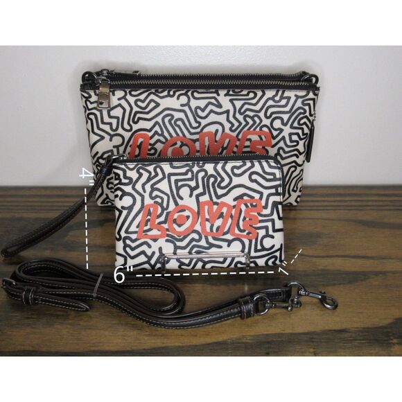 Coach X Keith Haring Graphic Print Lyla Crossbody with Wristlet Set F11773 - Picture 1 of 8